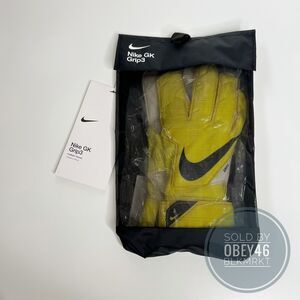 Nike GK Grip 3 Goalkeeper CN5651-765 Yellow Strike/White/Black Men Sz 10